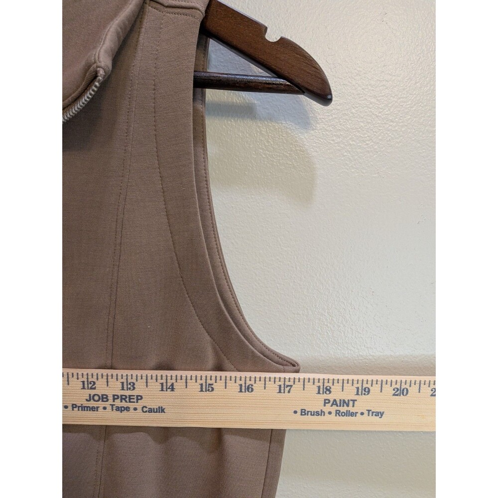 YPB neoKNIT Brown Sleeveless Zip Jumpsuit M Elastic Waist Pockets Tapered - Picture 7 of 11